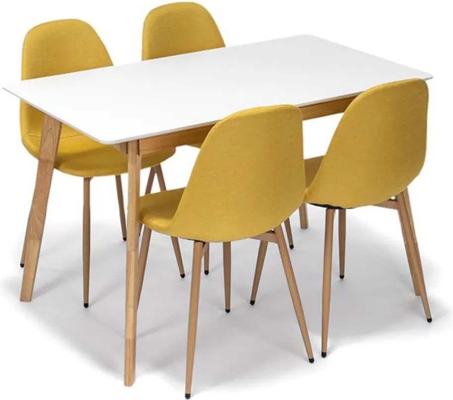 Jedálenský set 4x stoličky + stôl 120 cm AVENBERG CITRINE