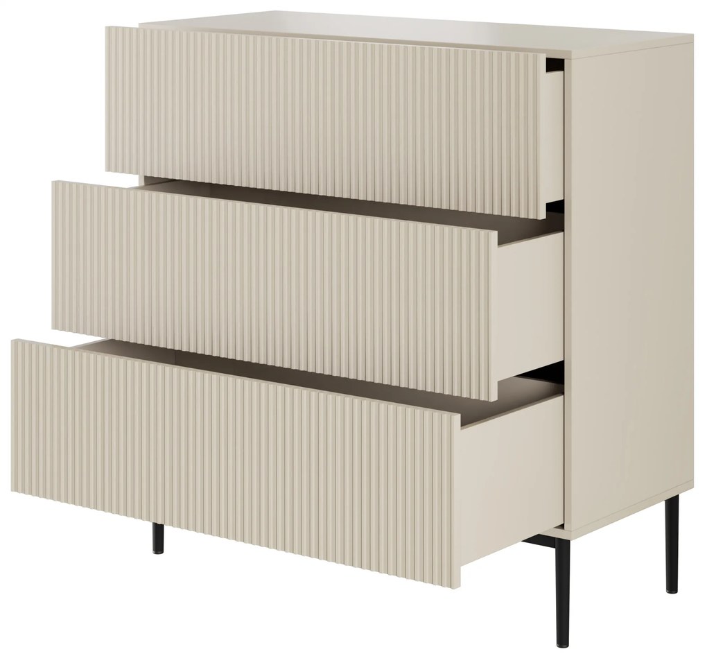 Komoda Nicole 100 cm - kašmírová / čierna