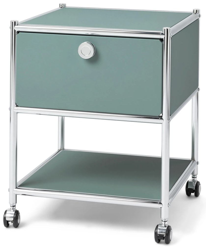 Kovový odkladací stolík »CN3« s 1 zásuvkou, šalviový