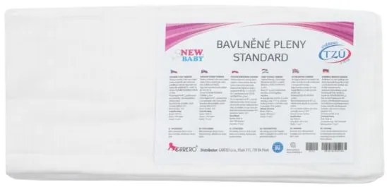 NEW BABY Bavlnené plienky NEW BABY 70x80 cm STANDARD 10 ks