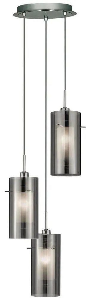 Searchlight 2300-3SM - Luster na lanku DUO 3xE14/60W/230V antracit SR0474