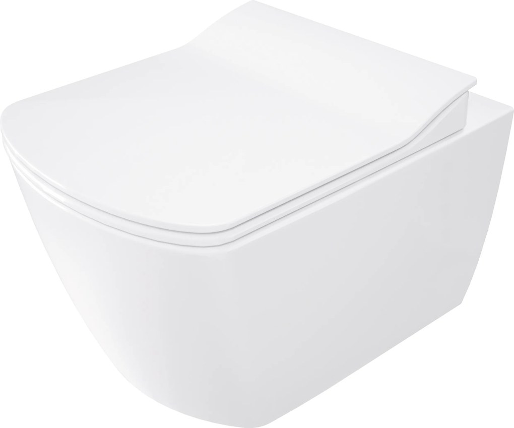 Deante Závesný WC komplet bez okraja s funkciou bidetu Blur - CDZ 6WNW, vrátane SoftClose sedadla, biela/čierna