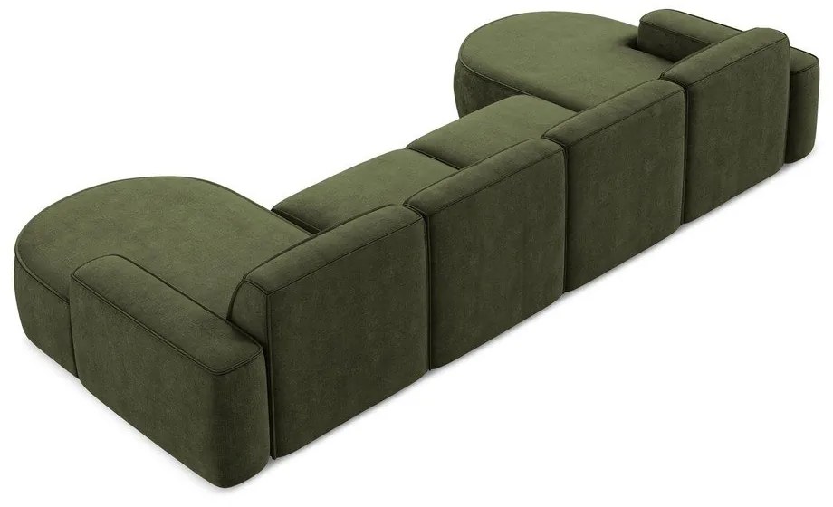 Zelená ženilková rohová pohovka (do tvaru "U") Omao – Makamii