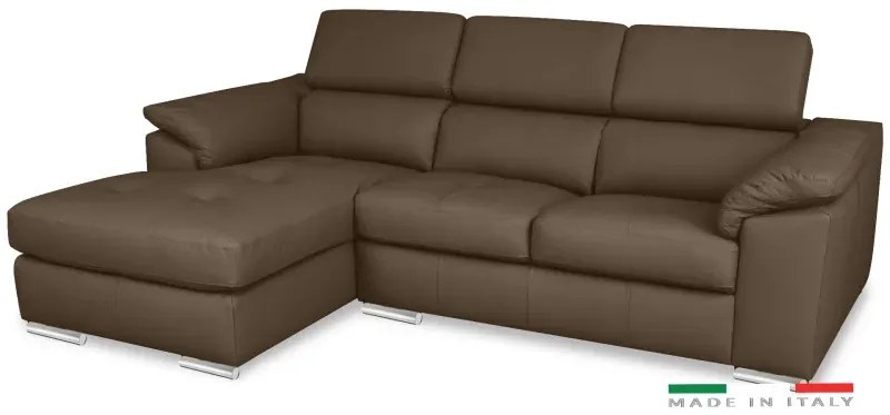 Kožená rohová sedacia súprava LOREN II, ľavá, hnedá (madras - 111 bark)