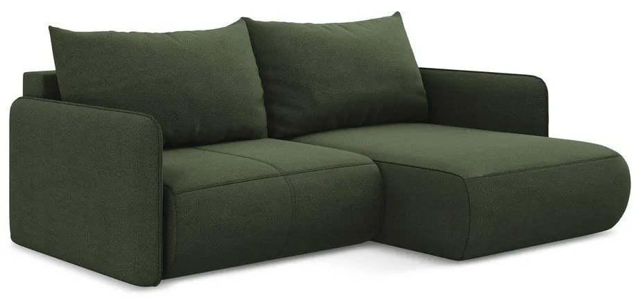 Zelená rozkladacia/s úložným priestorom rohová pohovka (pravý roh) Nanea – Makamii