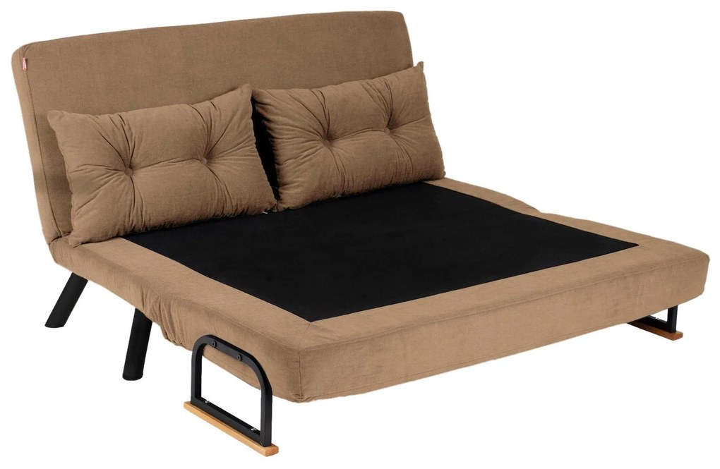 Pohovka futon Sandy (svetlohnedá). Akcia -16%. Vlastná spoľahlivá doprava až k Vám domov. 1101767