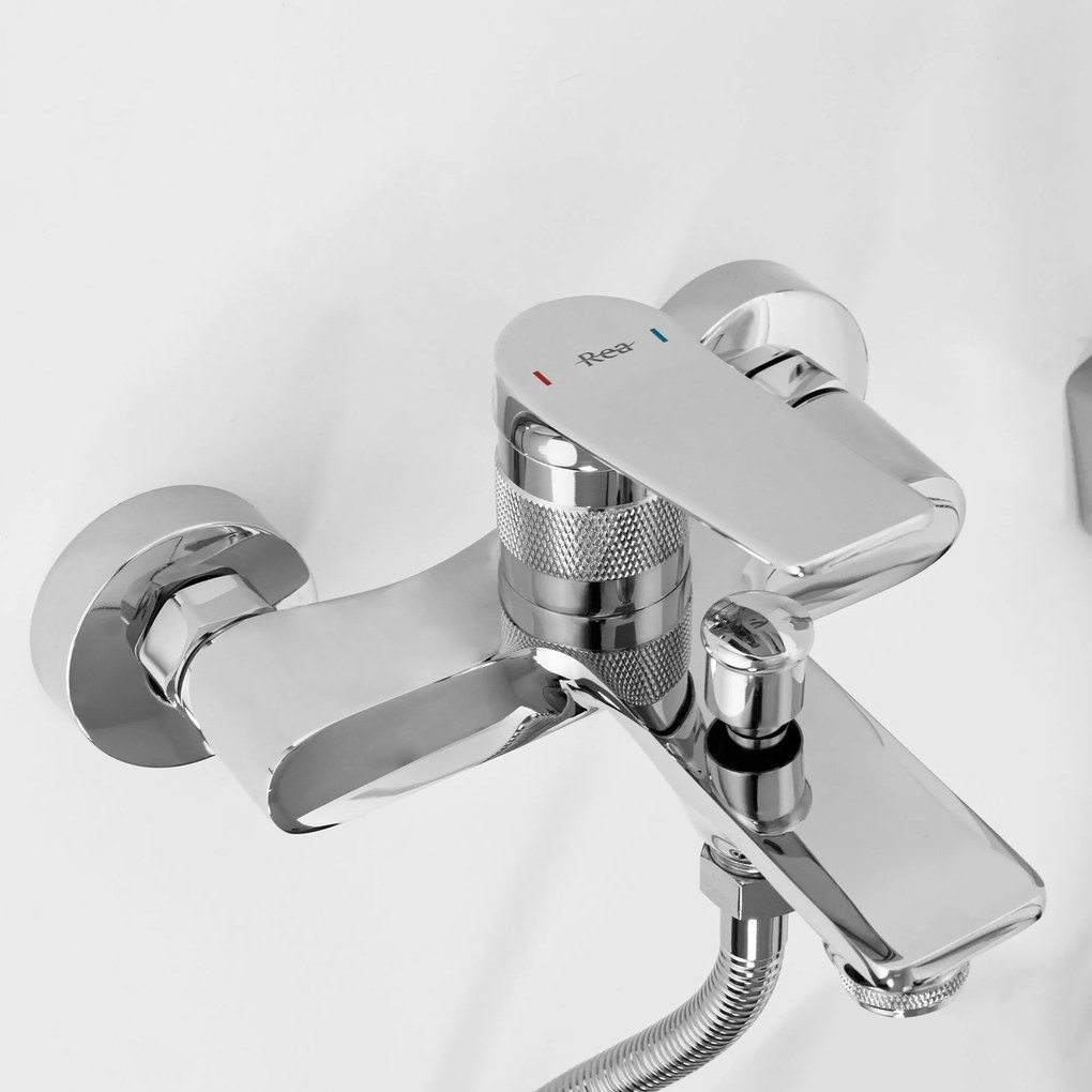 Rea Viral, vaňová batéria s ručnou sprchovou súpravou, chrómová, REA-B2021