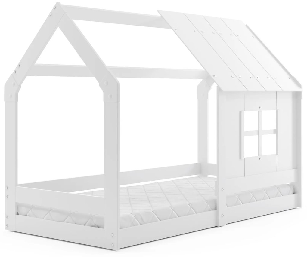 Domčeková posteľ so strieškou DOMČEK 1 160×80 cm biela