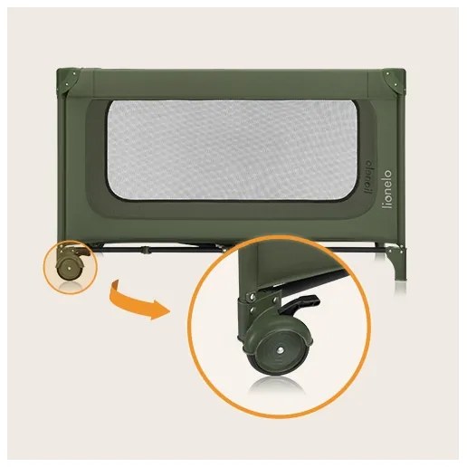 Lionelo - cestovná postieľka JASMIN EASY FOLD olivová