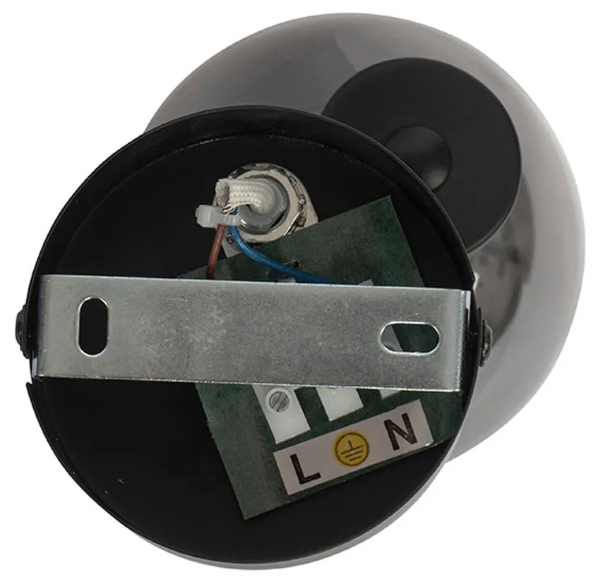 Inteligentné stropné bodové svetlo čierne s dymovým sklom vrátane Wifi P45 - Vidro