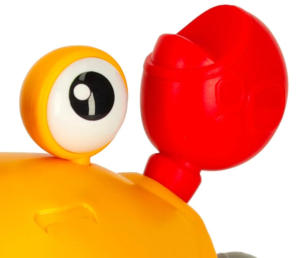 KIK Interaktívna hračka krab so zvukom a senzorom, USB nabíjanie, červený