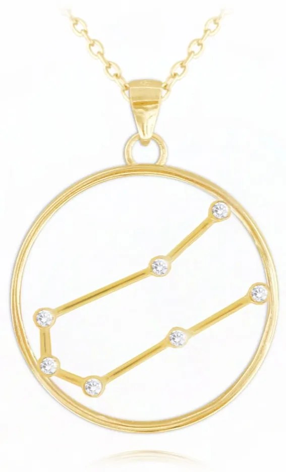 Pozlátený náhrdelník Minet JMAS9506GN45, Stars blíženec Czech Crystal