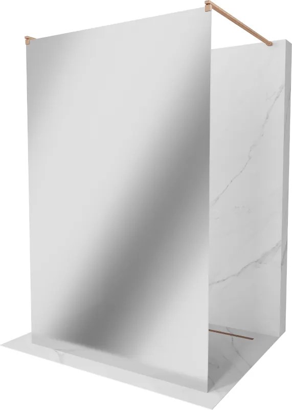 Mexen Kioto voľne stojaca sprchová zástena 110 x 200 cm, zrkadlo 8 mm, brúsená meď - 800-110-002-65-50