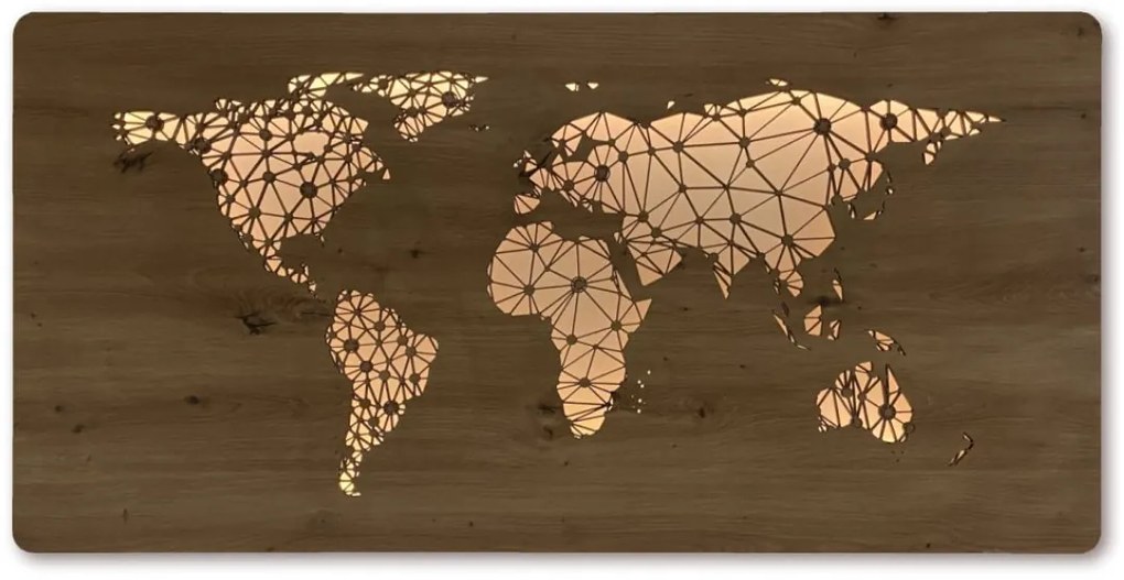 Led obraz s mapou sveta na batériu