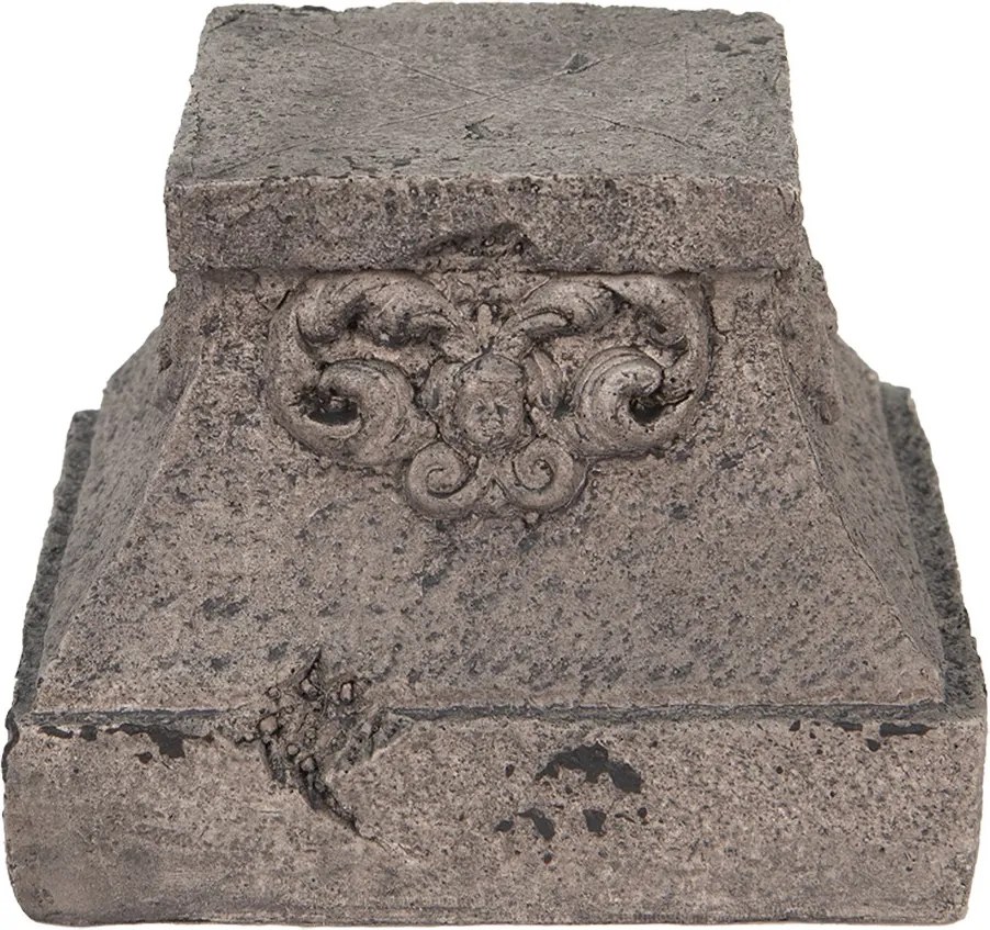Šedý dekoračný podstavec pod kvety - 18*18*14 cm