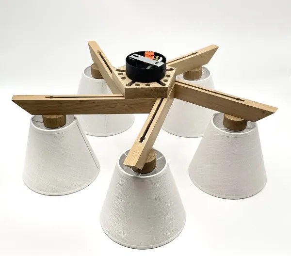 Brilagi - LED  Prisadený luster ANTHONY 5xE14/40W/230V dub/biela