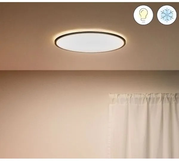 WiZ - LED Stmievateľné stropné svietidlo SUPERSLIM LED/22W/230V čierna Wi-Fi
