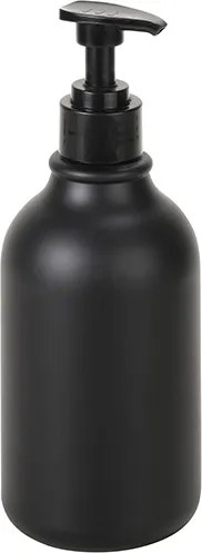 Bemeta Design Plastová fľaša pre dávkovač mydla, 500 ml, guľatá, s pumpičkou, plast, čierna - 131567702
