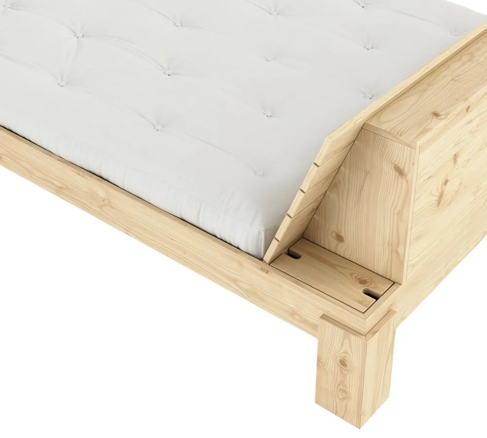 Dvojlôžková posteľ z borovicového dreva s roštom v prírodnej farbe 160x200 cm Layers – Karup Design