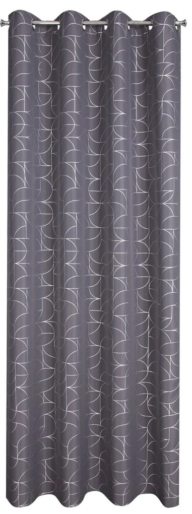 ZÁVES NA KRÚŽKOCH EVI 140X250 CM STRIEBORNÁ