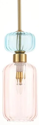 Luster na lanku MOLLY 1xE14/40W/230V pr. 12 cm zlatá/ružová/modrá