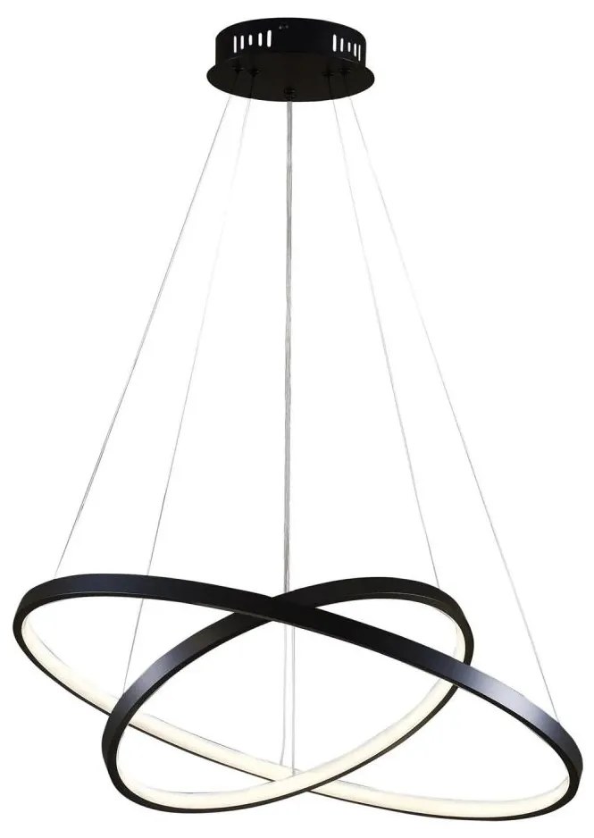 LED Luster na lanku LEA LED/35W/230V 4000K pr. 60 cm čierna