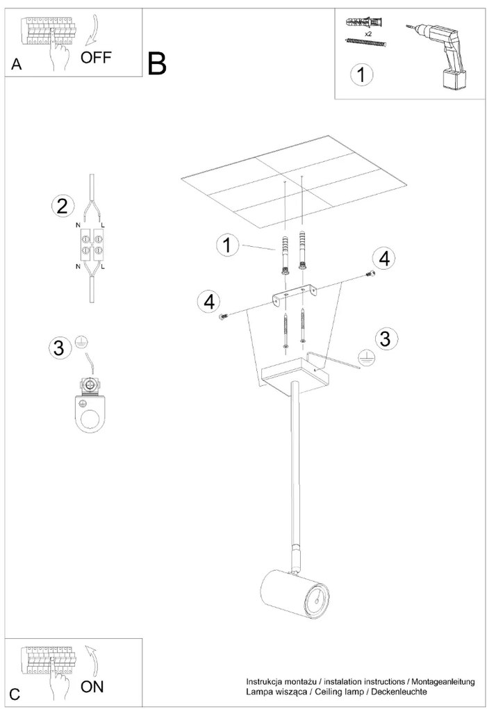 Sollux Lighting Stropné svietidlo NORANO čierne