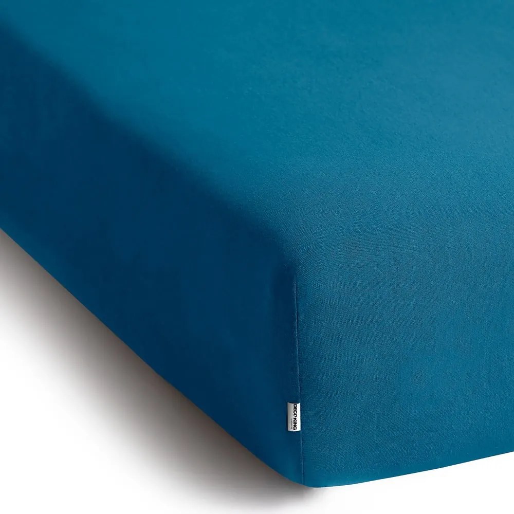Napínacia plachta jersey v petrolejovej farbe 160x200 cm Amber – Restilo