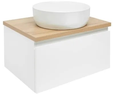 Kúpeľňová skrinka s krycou doskou SAT B-WAY 59x30x45 cm biely lesk BWAY60WDOAK, 1 ks