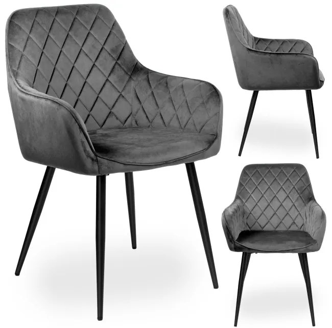 Jedálenská stolička HAVANA VELVET grafitová