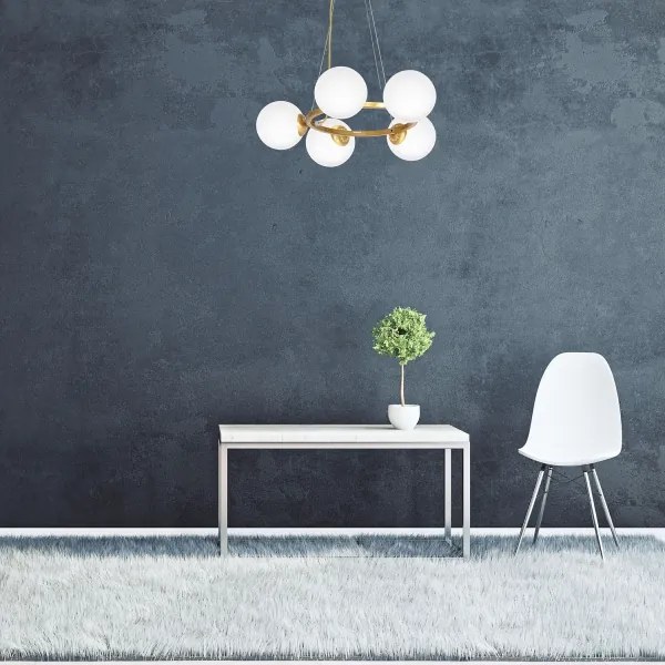 Luster na lanku VIENNA 5xE14/40W/230V zlatá