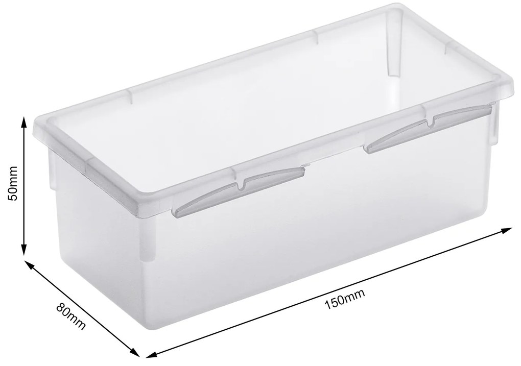 Organizér do šuplíku kuchyně i koupelny, příborník Rotho BASIC, mléčná (15x8)