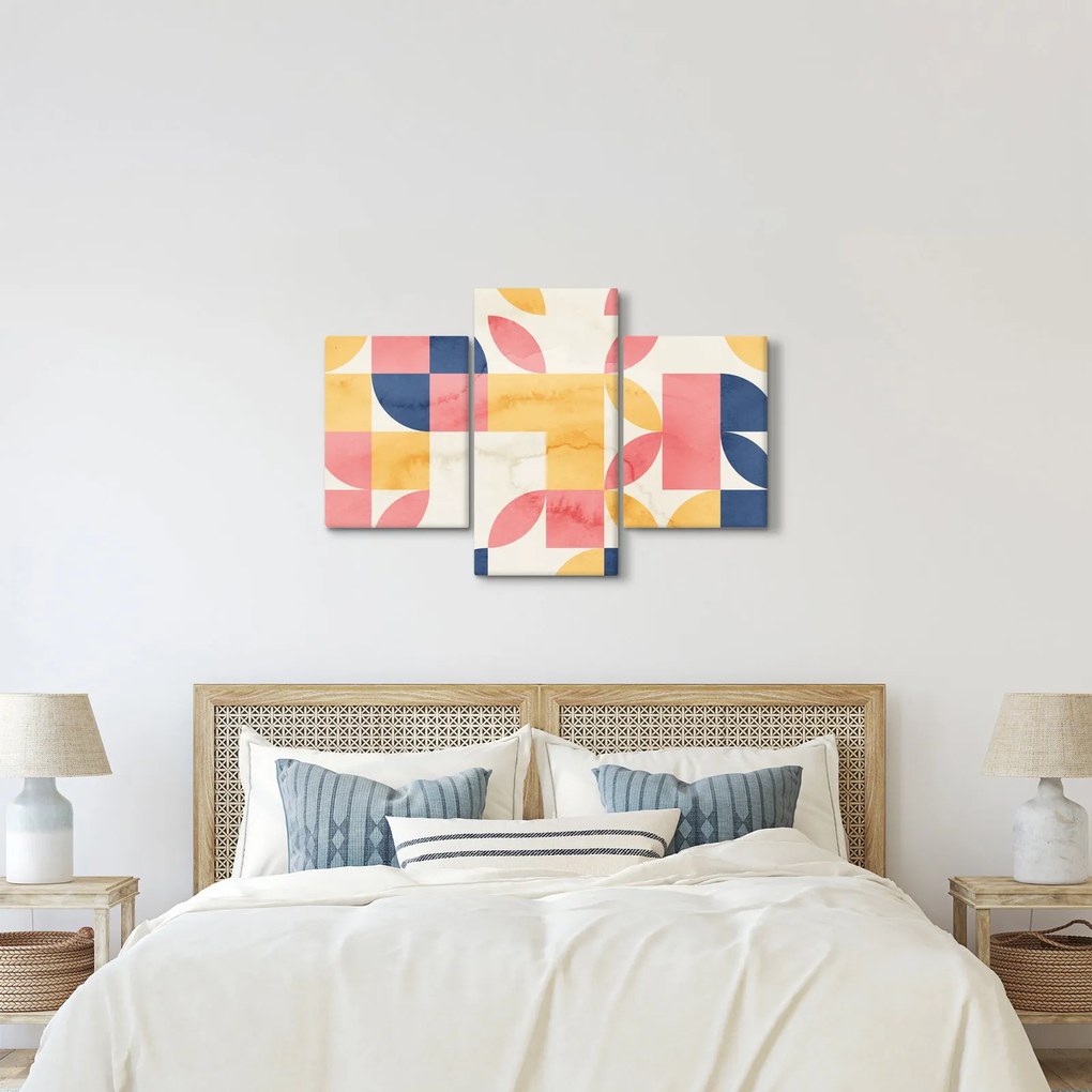 Obraz - Abstrakcia s retro vzormi (90x60 cm)