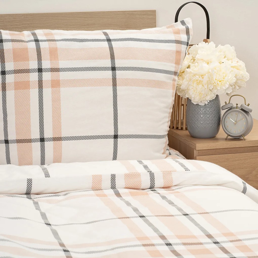 4Home Flanelové obliečky Elegant Plaid, 140 x 220 cm, 70 x 90 cm