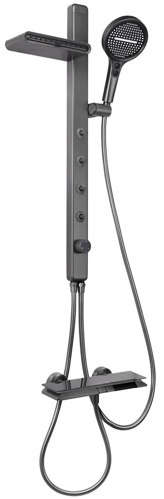 Rea Karl, LED termostatický sprchový set, grafitová, REA-P4880
