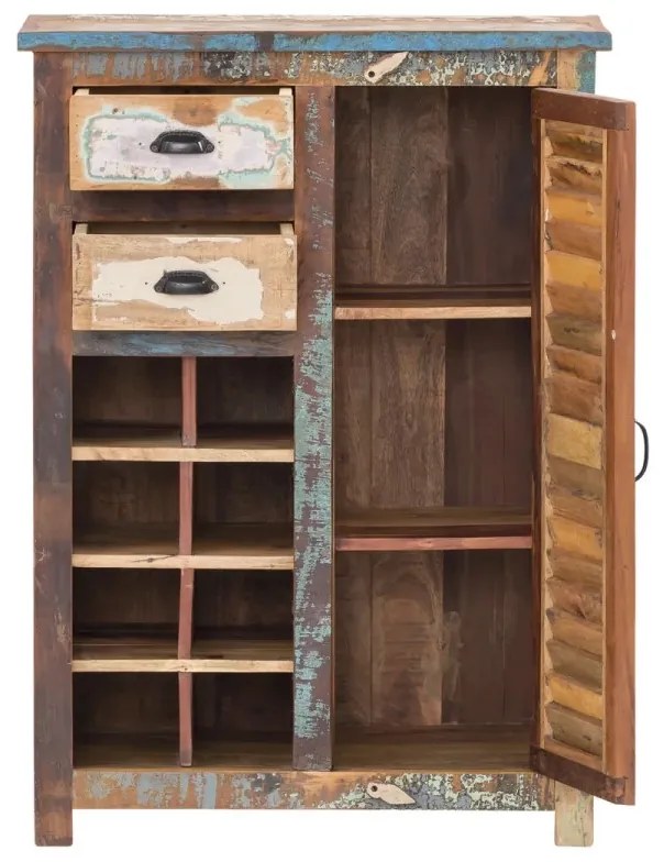 furniture-nabytek.cz - Masivní komoda Wakefield z recyklovaného dřeva, lakovaná, vícebarevná – 77×42×108 cm