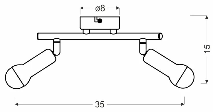 Candellux ARC Spot 2X40W E14 Satin Nickel 92-63298