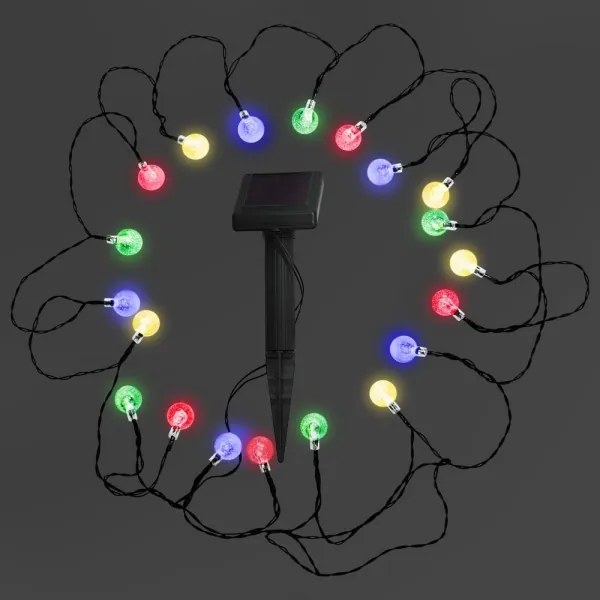 LED RGB Solárne svietidlo 20xLED/1,2V 300 mAh IP44