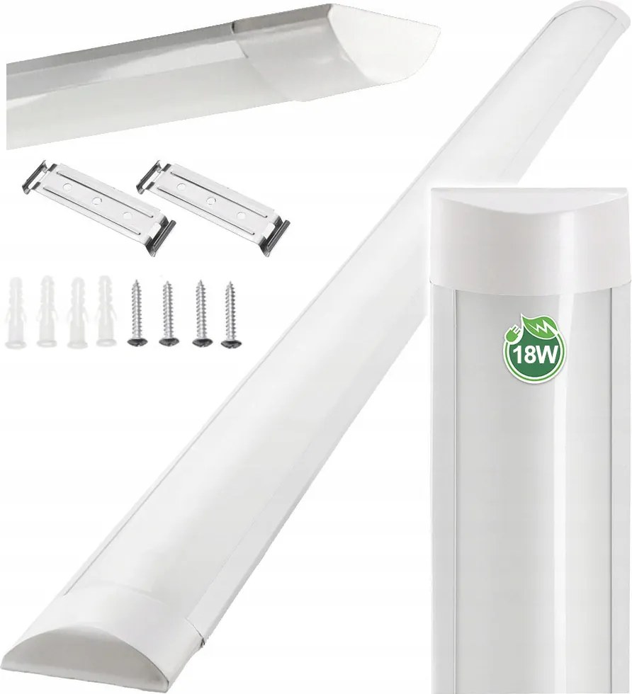 Sada 4 LED lámp do garáže a dielne 18W 60cm 4500K denné svetlo 230V