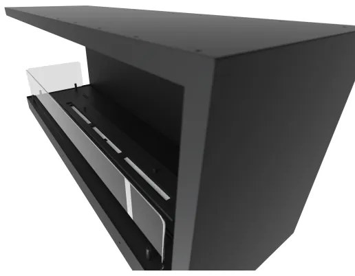 InFire - Rohový BIO krb 110x45 cm 3kW čierna