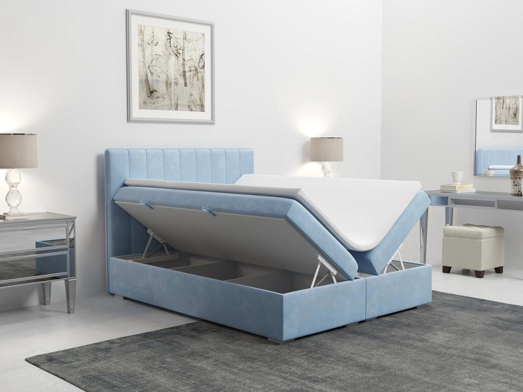 Kontinentálna posteľ 180 cm Ranaly (modrá) (s úložným priestorom). Vlastná spoľahlivá doprava až k Vám domov. 1020355