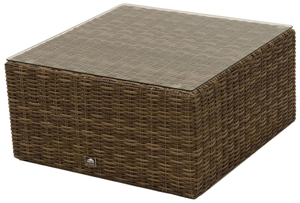 DEOKORK Ratanové stolík/taburet 73 x 73 cm BORNEO LUXURY (hnedá)