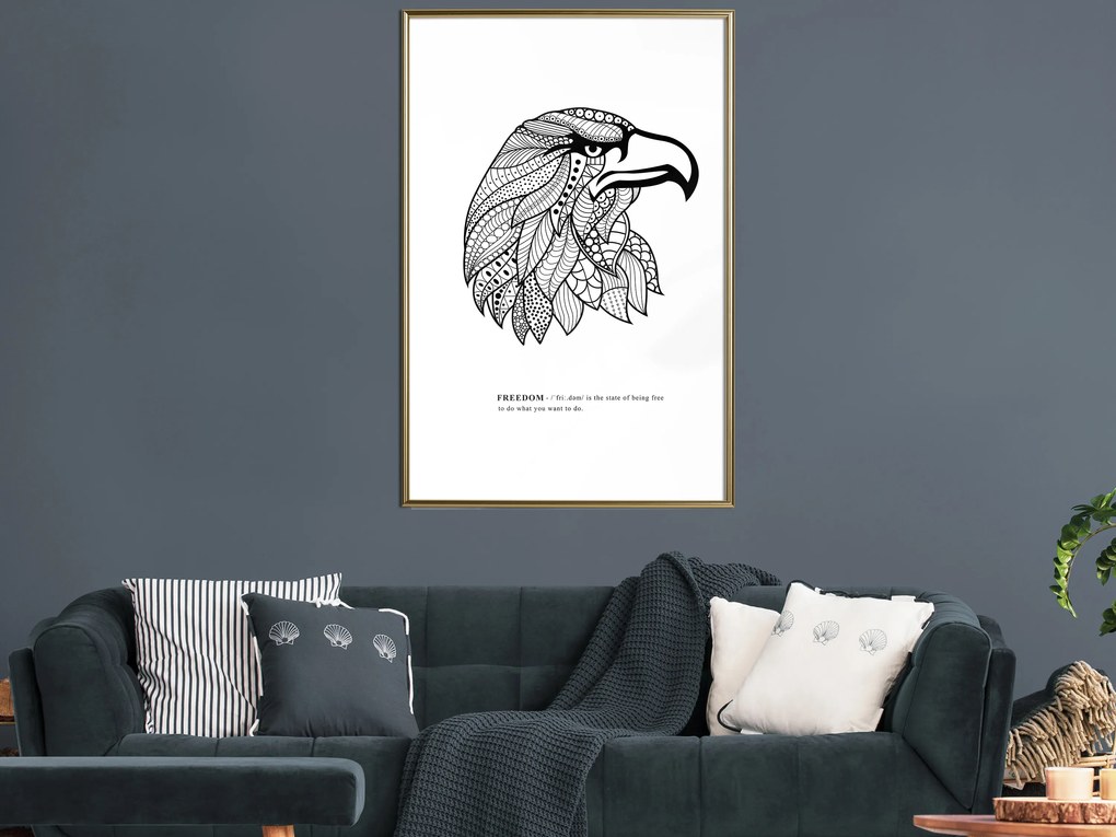Artgeist Plagát - Eagle of Freedom [Poster] Veľkosť: 40x60, Verzia: Zlatý rám