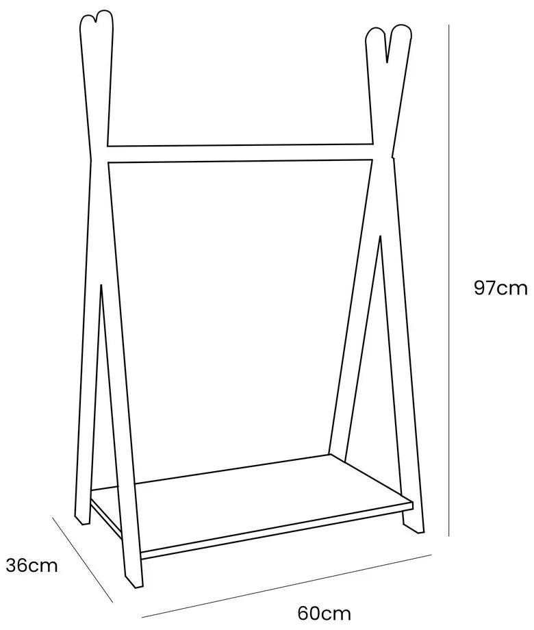 Biely/v prírodnej farbe detský vešiak v dekore borovice 60x97 cm Montessori – Meowbaby