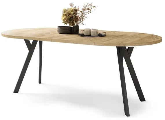 Rozkladací jedálenský stôl ARTUR dub craft/čierna