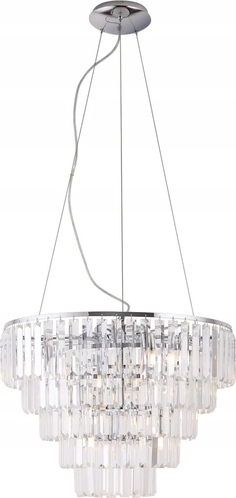 Kryštálový luster Monaco krásne rozptyľuje svetlo do obývačky