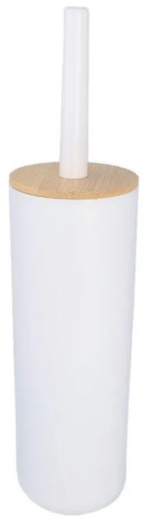 Erga Madera, toaletná WC kefa na postavenie, biela-hnedá, ERG-YKA-P.MADERA-WHT