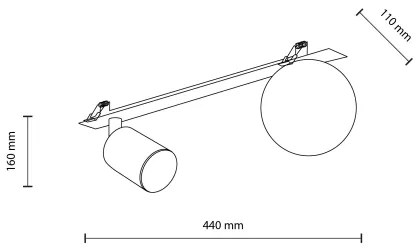 Podhľadové bodové svietidlo VOX 1xG9/8W/230V + 1xGU10/10W čierna