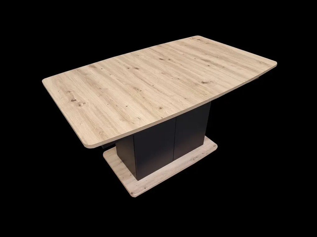 Jedálenský rozkladací stôl Star 03 s úložným priestorom 140/210 cm dub Artisan/čierny
