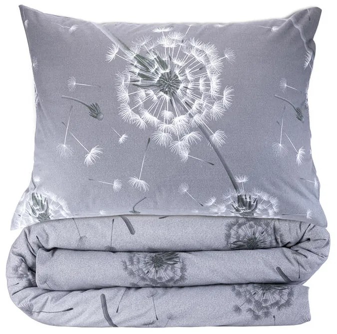 Flanelové posteľné obliečky PÚPAVA šedá